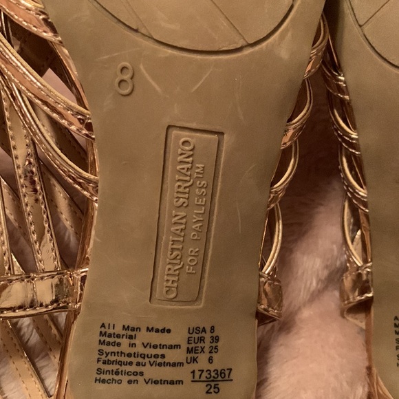 Christian Surinam Rose Gold strap 3 1/2 inch heel - Picture 5 of 5